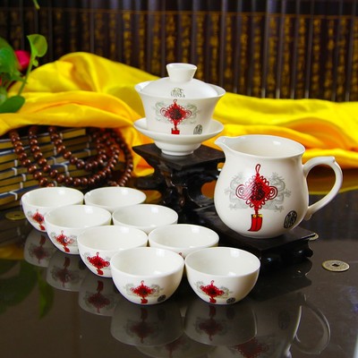 商務(wù)茶道之選 深圳南方南中實業(yè)直銷高檔陶瓷功夫茶具套裝定制服務(wù)